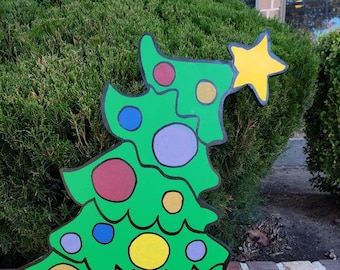 Weihnachtsbaum Dekoration / Outdoor Weihnacht Dekor / Weihnachtsdekorationen / Weihnachten Hof Dekoration / Weihnachten Holz Schild / Weihnachten