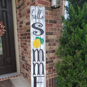 Welcome Summer Lemon Wood Sign/ Front Porch Welcome Sign/ Welcome Summer Wood Sign/ Lemon Wood Sign/ Porch Leaner Sign/Summer Decor/Yard Art