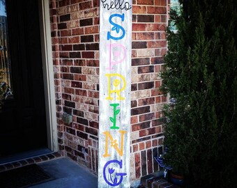 Primitive Easter Bunny Spring Welcome Sign Rustic Wood Sign Etsy