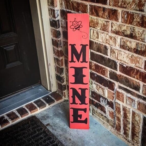 Valentine S Day Decor Porch Leaner Wood Sign Be Mine Etsy
