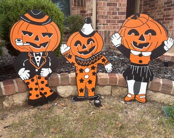 Vintage Halloween Outdoor Decor/ Halloween Lawn Yard Art/ Halloween/ Vintage Pumpkin