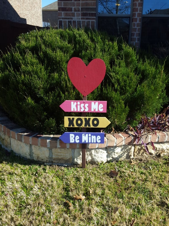 Valentine S Day Yard Art Holiday Decoration Wood Sign Etsy