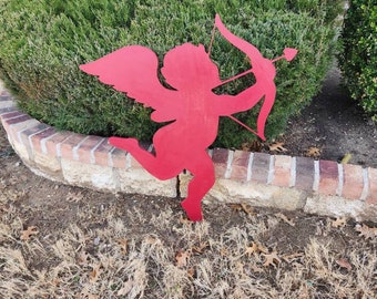 Cupid Yard Art/ Valentine's Day Wood Sign/ Valentine's Yard Art/ Outdoor Cupid/ Lawn Stakes/ Valentine's Day Cupid
