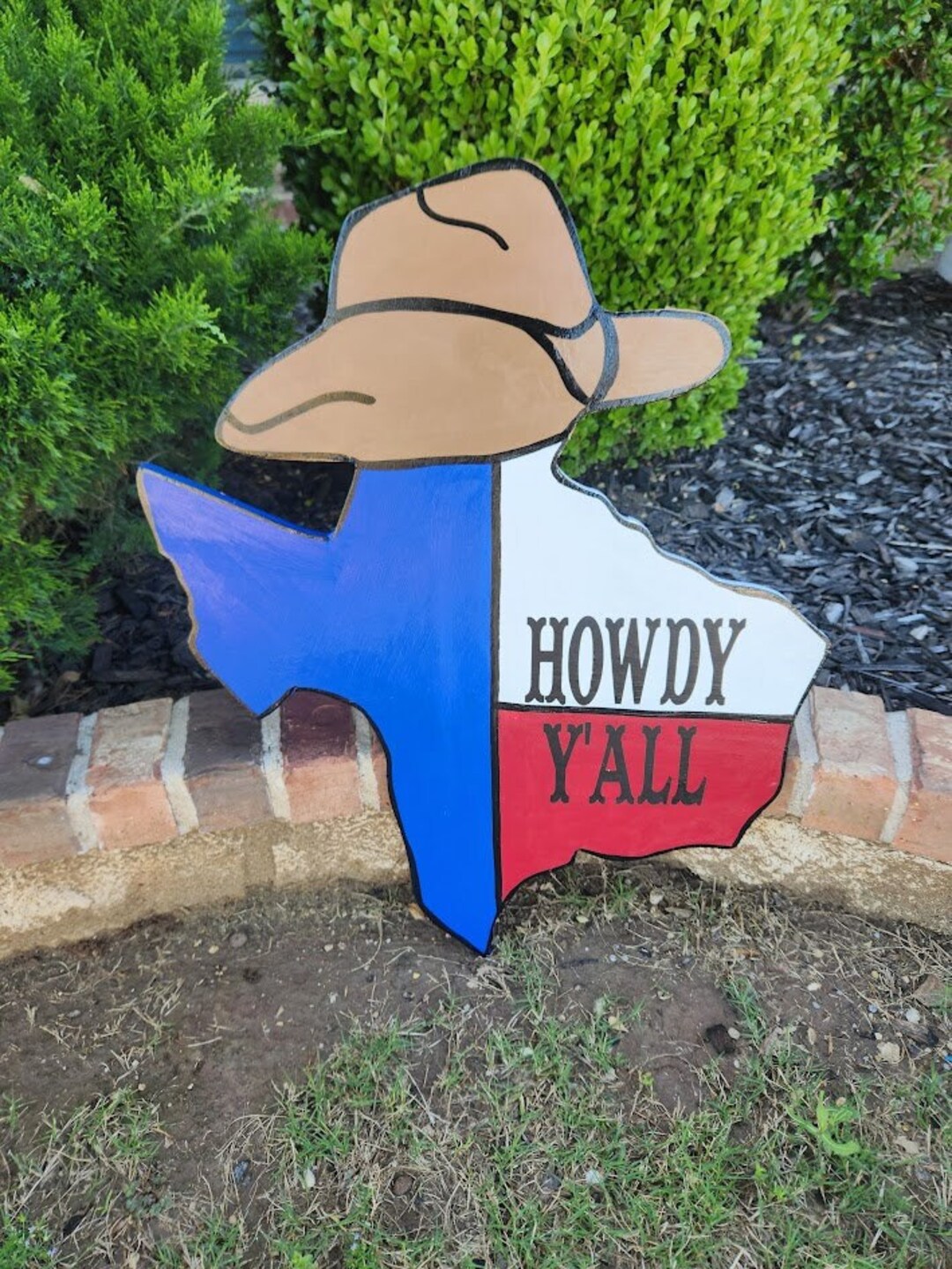 Texas Yard Art/ Howdy Y'all/ Welcome Wood Sign/ Cowboy Wood Sign - Etsy