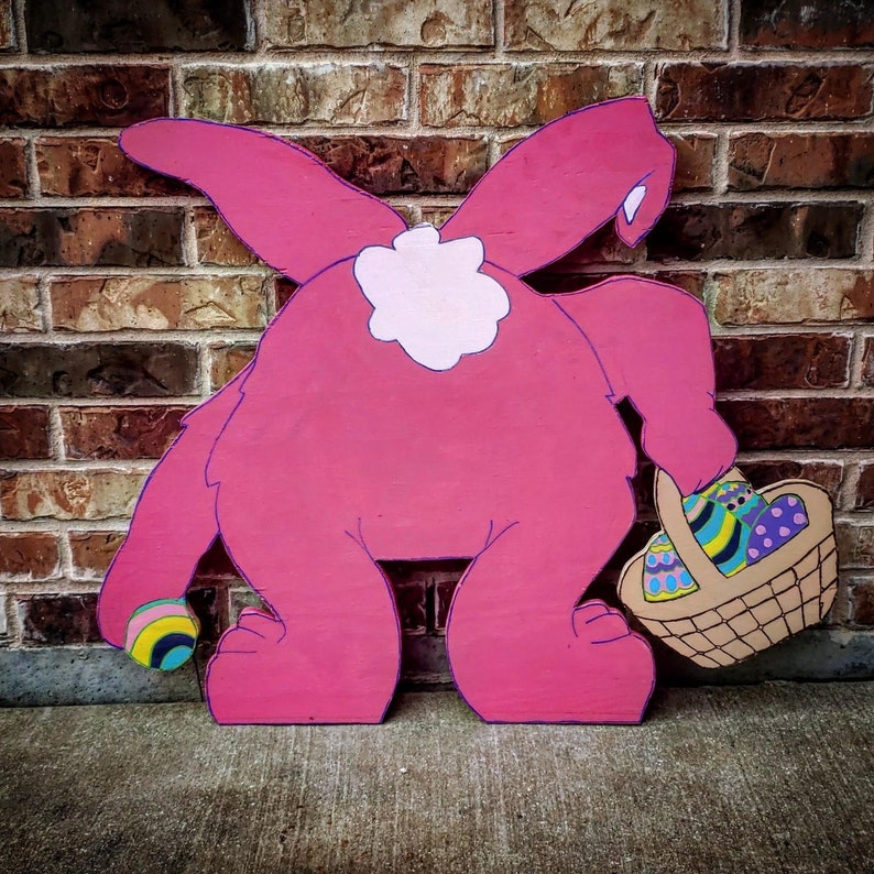 Easter Bunny Wood Sign/ Bunny Butt/ Bunny Lawn Art/ Yard Art/ | Etsy