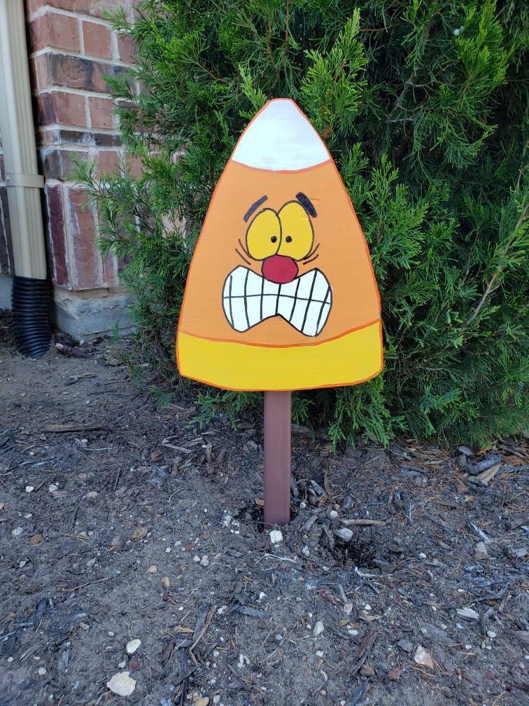 Crazy Candy Corn Yard Decor/ Halloween Yard Art Etsy