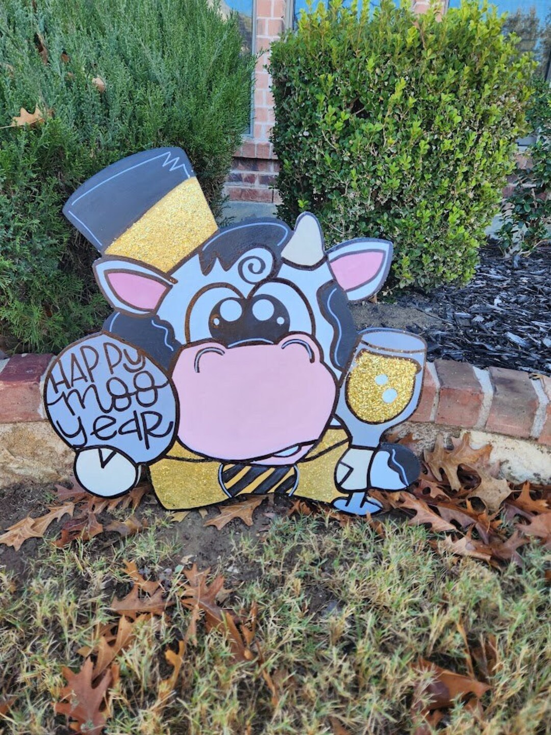 Moo New Year Door Hanger/ Door Hanger Sign/ New Years Eve/ Happy New ...