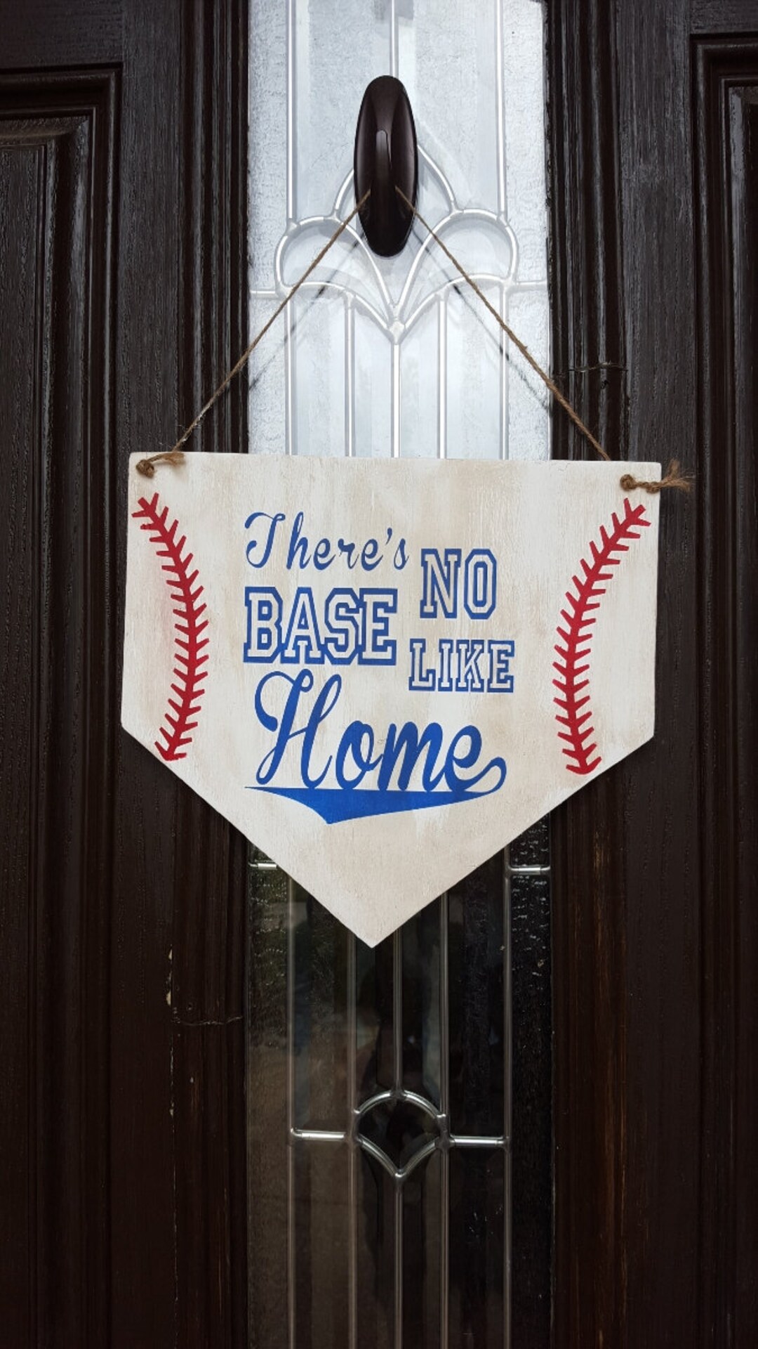 Baseball Wood Sign/ Baseball Door Hanger/ Baseball/ No Place Like Home