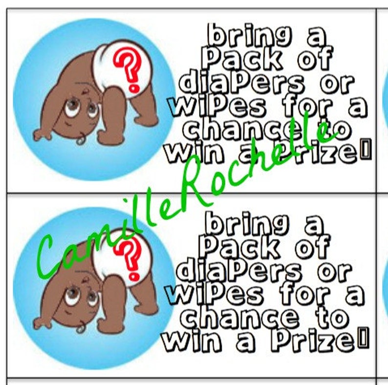 Baby Shower bring Diapers & Wipes Invitation Insert 2 Etsy