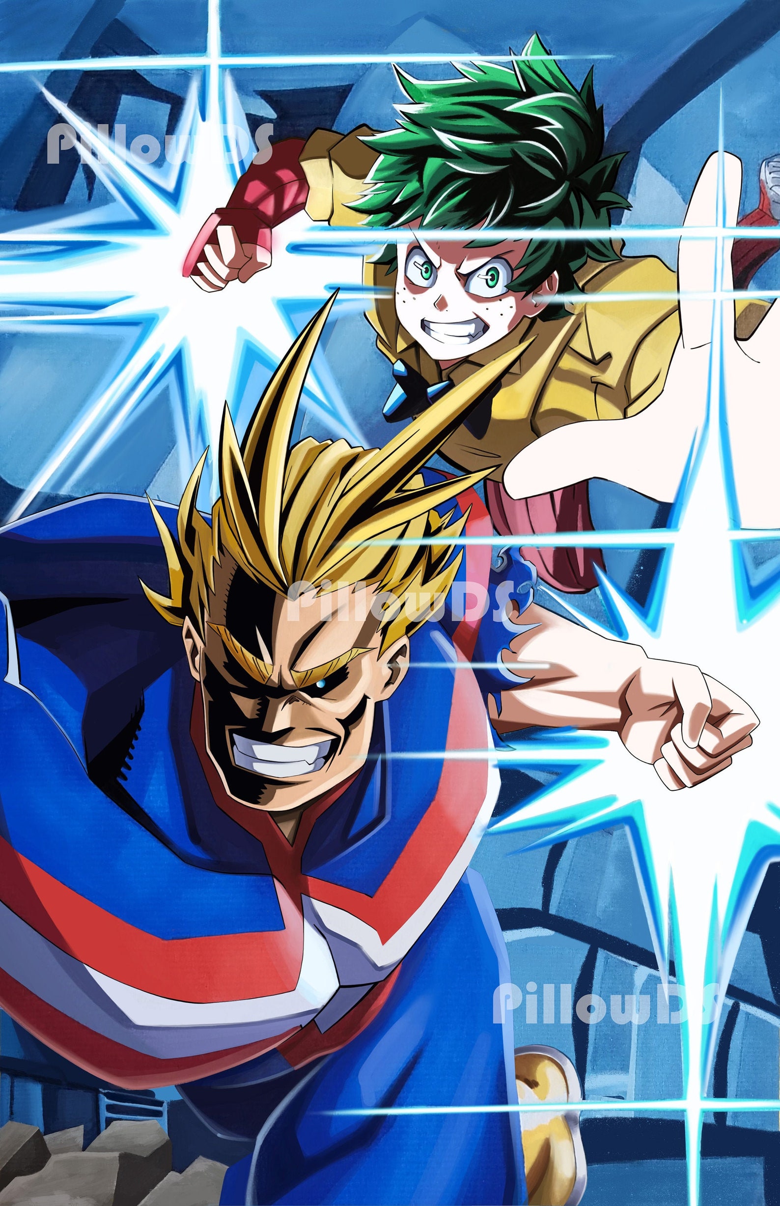 My Hero Academia Two Heroes Double Detroit Smash Double Detroit Smash My Hero Academia Art Print | Etsy