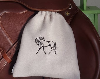 Embroidered Horse Personalized English Stirrup Covers Set of 2,Stirrup Bag, Equine Iron Cover, Iron Savers, Select Base and Thread Color