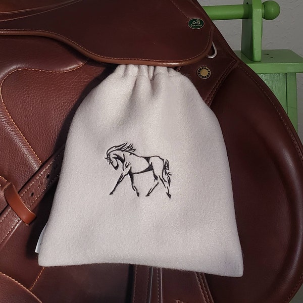 Embroidered Horse Personalized English Stirrup Covers Set of 2,Stirrup Bag, Equine Iron Cover, Iron Savers, Select Base and Thread Color