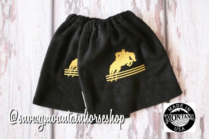 Equine Iron Covers Elastic Closing English Stirrup Covers Stirrup Bag Embroidered Jumping Horse Hunter Jumper Choose Base /& Thread Color