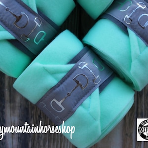 Polo Wraps / Stable Wraps, Set of 2 OR  4 , Standard or Yearling/ Pony Size, Metallic Silver Bit, D - Ring Bit
