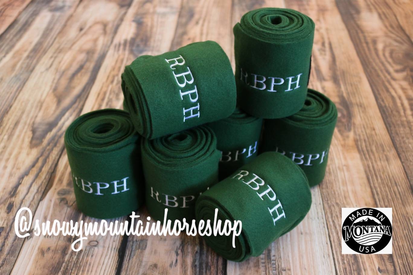 Embroidered Monogram, Barn Initials, Personalized Polo Wraps/ Stable Wraps, Set of 4 OR Set of 2, Standard Horse Size or Pony/ Yearling Size