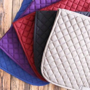 Custom Monogram Embroidered Diamond Quilted All Purpose English Saddle Pad, Polo Wraps & Stirrup Cover Set, More Color and Set Options image 9