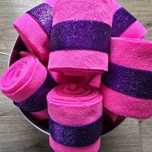 Beenbeschermers schapen, beenbeschermers geiten, mini beenbeschermers paard, felroze basis, paarse glitter
