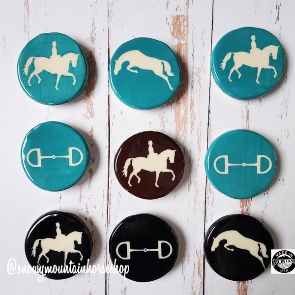 Medium Horse Magnet, Dressage, Jumping Horse, D ring Bit  Refrigerator Magnets, Locker Magnets for Horse Lovers, Horse Gift