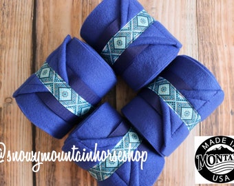 Pañuelos de polo/pañuelos de cuadra, juego de 4 o 2, tamaño estándar, base real, cinta azteca