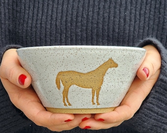 Ceramic Bowl, Hand Thrown  Bowl, Cereal Bowl, Soup Bowl, Ice Cream Bowl, Horse Lovers, Horse