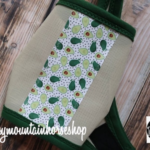 Fly Mask For Horses, Handmade in the USA Montana, Avocado Forever,  Choose Size