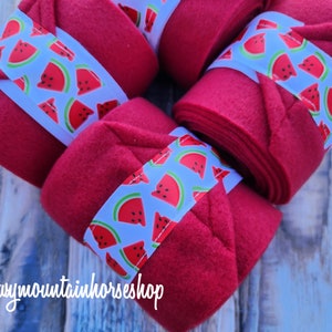 Polo Wraps / Stal Wraps, Set van 2 OF 4, Standaard of Jaarling/ Pony Maat, Sweet Summer, Watermeloen