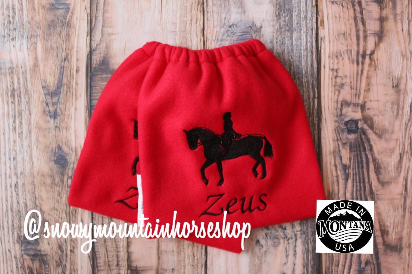 MWA&Co. Embroidered English Stirrup Covers & Iron Protectors – Dressage Bags (Polyester)