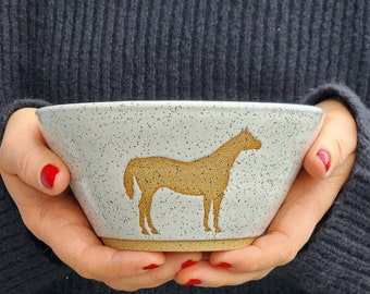 Ceramic Bowl, Hand Thrown  Bowl, Cereal Bowl, Soup Bowl, Ice Cream Bowl, Horse Lovers, Horse