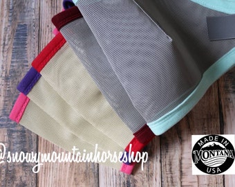 Fly Mask For Horses, Handmade in the USA Montana, Solid Trim Choose Color, Horse Size