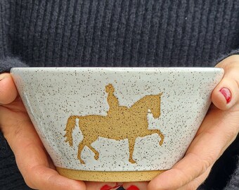 Ceramic Bowl, Hand Thrown  Bowl, Cereal Bowl, Soup Bowl, Ice Cream Bowl, Horse Lovers, Dressage Horse
