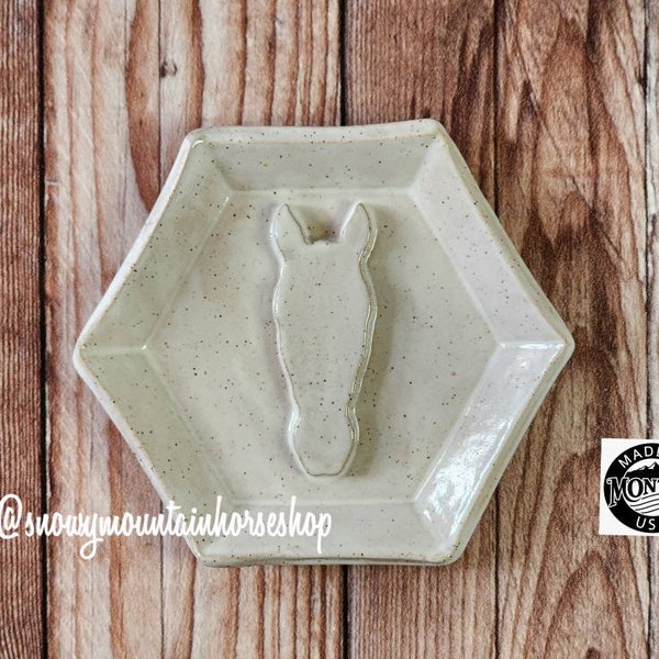 Trinket Dish, Ring Dish, Small Horse Dish, Horse,Jewelry Dish, Clay Soap Dish, Dinnerware Safe, Bulging Horse Head