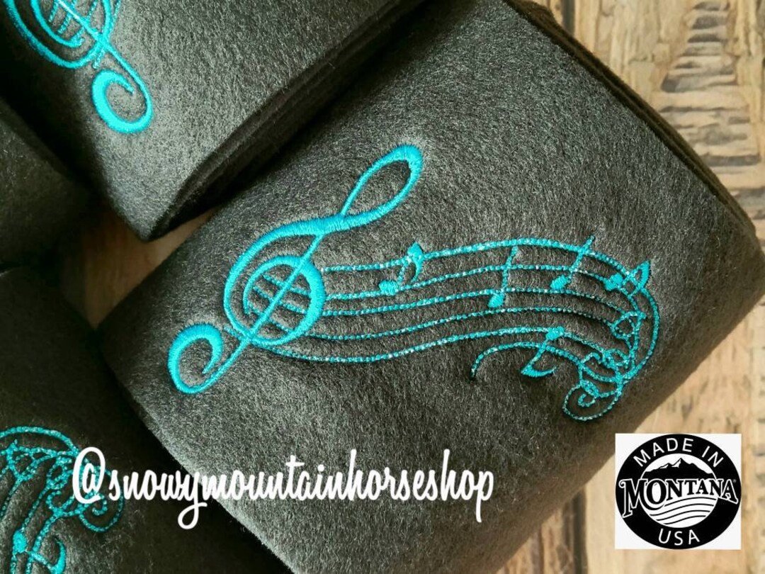 Embroidered Music Notes Polo Wraps / Stable Wraps Set of 4 Etsy