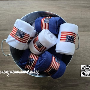 Patriotic Fleece Leg Wraps for Sheep, Goats, Mini Horses (Set of 4)