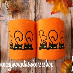 Embroidered Halloween Polo Wraps / Stable Wraps, Set of 4 OR Set of 2, Standard Horse Size Choose Design and Color image 3