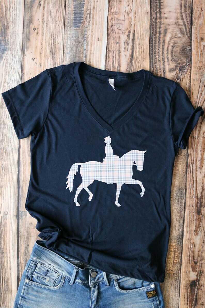 Dressage Rider Horse Equine tshirt Horse v neck tshirt Etsy
