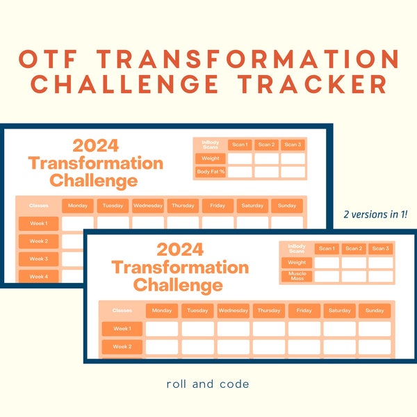 NEW! Transformation Challenge Tracker -  Body Fat & Muscle Mass