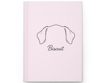 Dog Ears Illustration Biscuit Hardcover Journal | Pink Matte Notebook