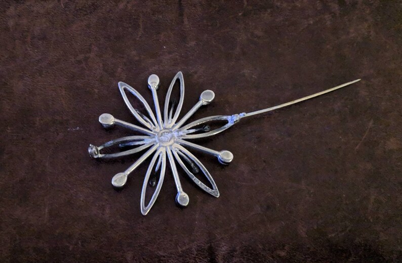 ON SALE Vintage Sterling Silver and Stone Brooch
