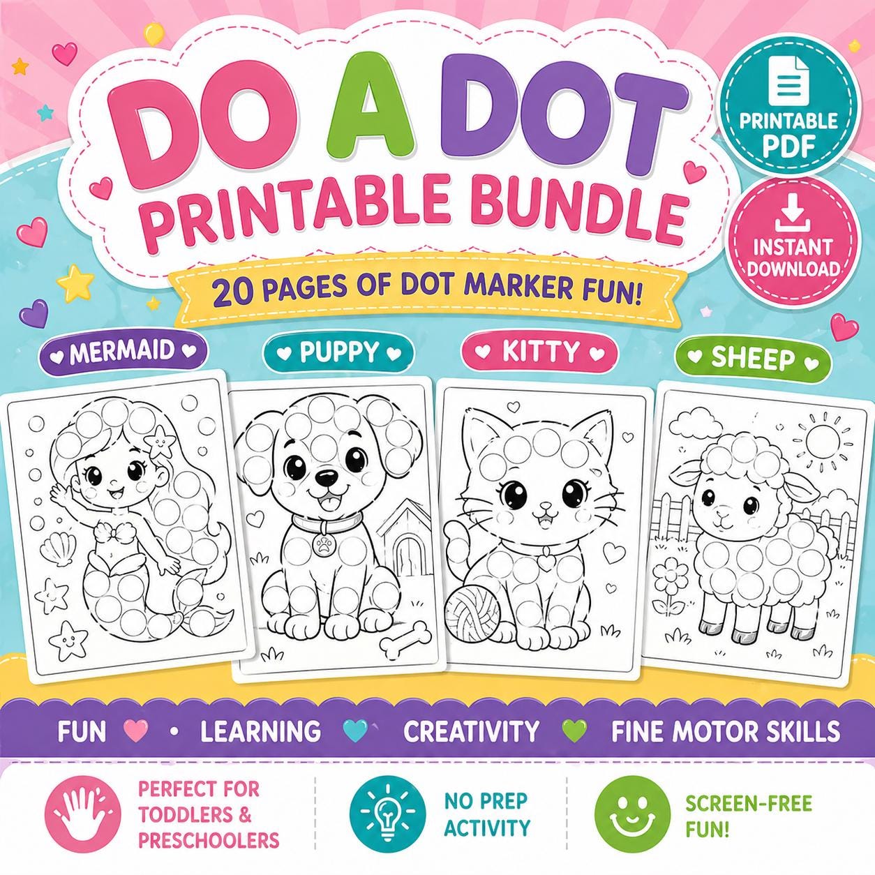 Dot Color Pages - Etsy