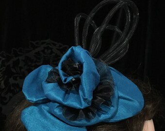 Bright Blue Taffeta with Organza Ribbon