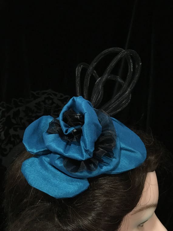 bright blue wedding hat