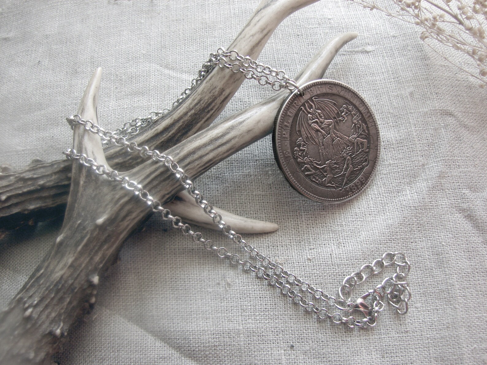 Witches in Sabbath Coven Devil Hobo Nickel Coin Pendant Necklace ...