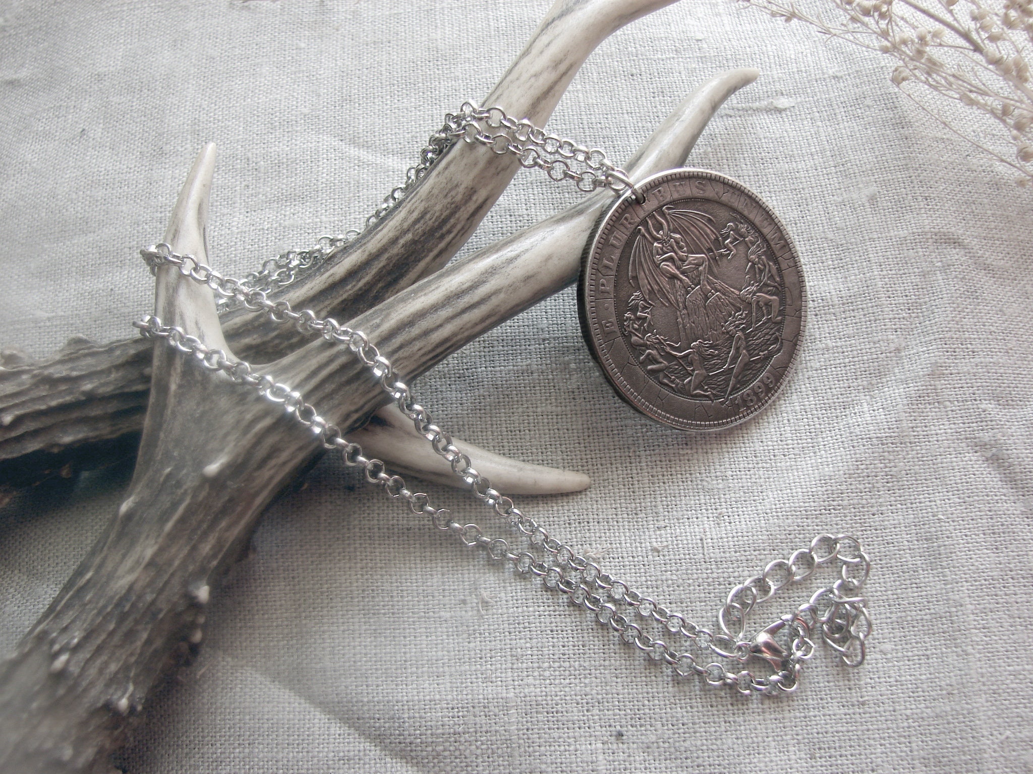 Witches in Sabbath Coven Devil Hobo Nickel Coin Pendant Necklace ...