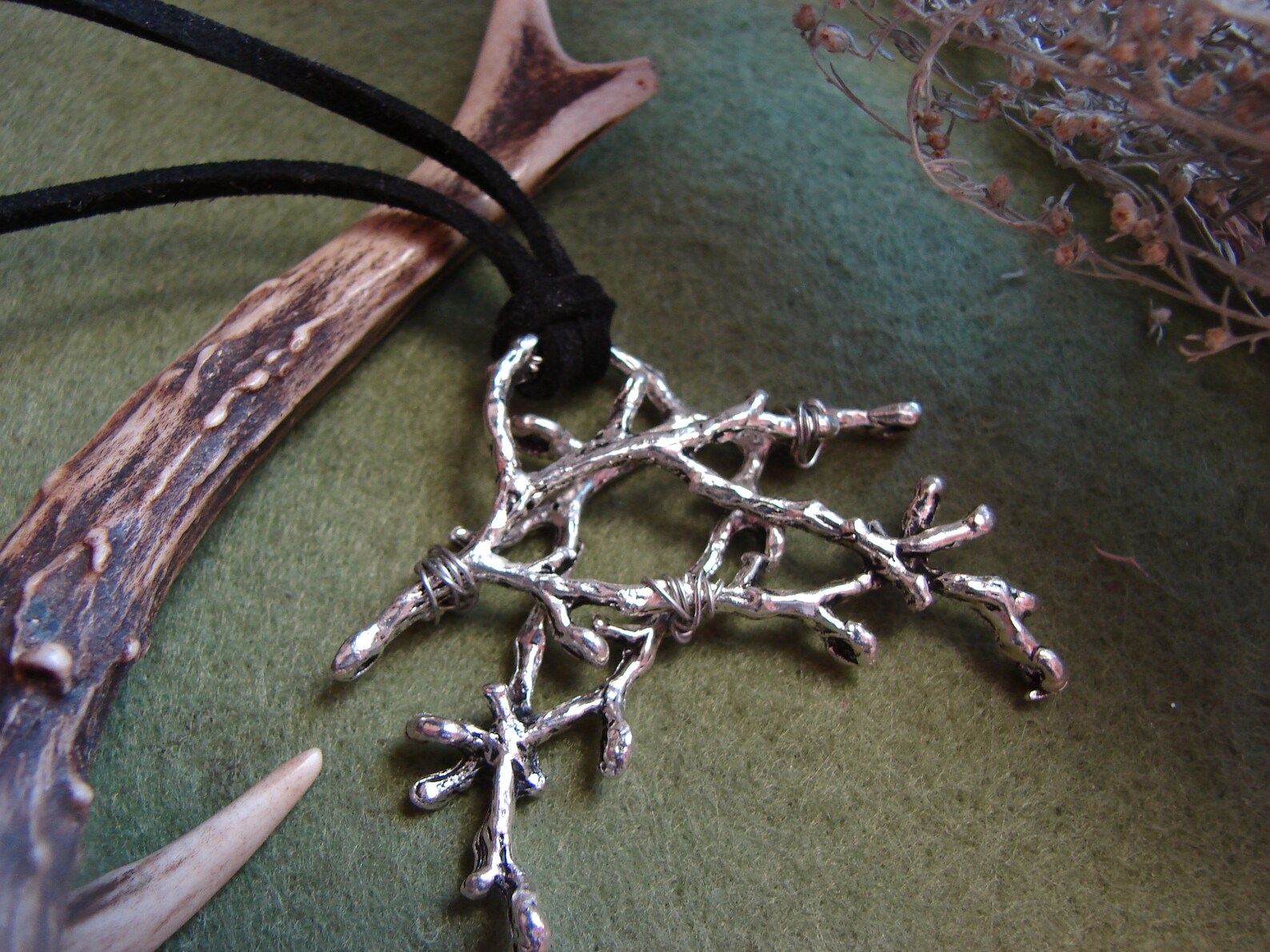 Branches twig Pentagram Gothic necklace witch jewelry goth Etsy