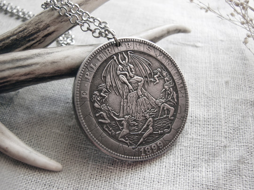 Witches in Sabbath Coven Devil Hobo Nickel Coin Pendant Necklace ...