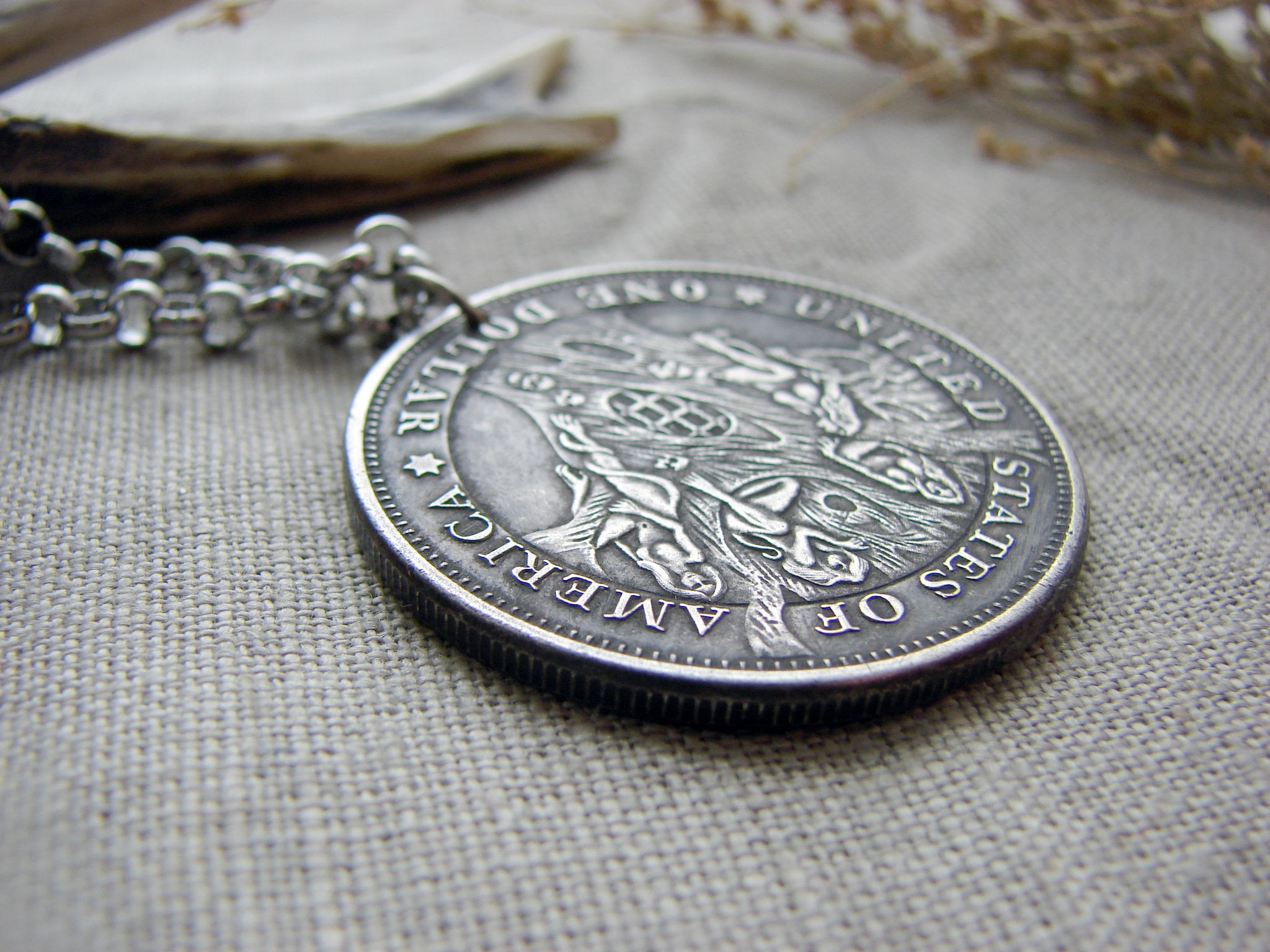 Skeleton queen liberty head Hobo nickel coin pendant necklace | Etsy