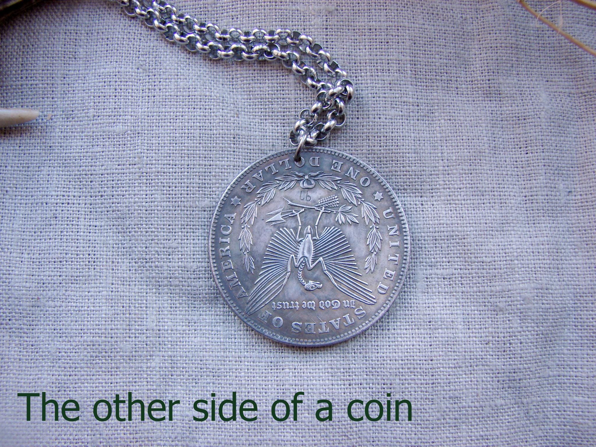 Skeleton Queen Liberty Head Hobo Nickel Coin Pendant Necklace Witch ...
