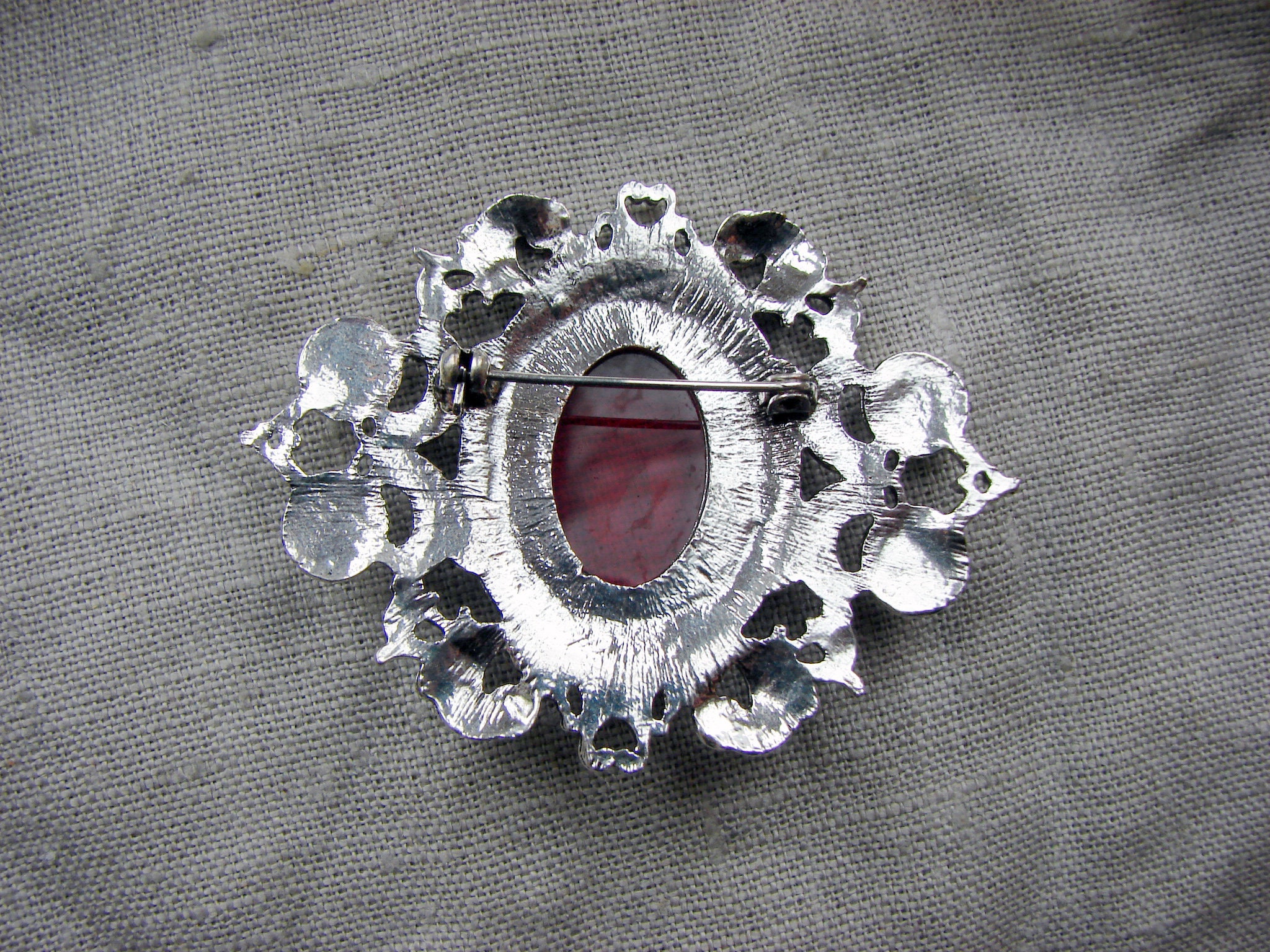 Steampunk Brooch Badge Pin Silver Bat Gothic Dracula Vampire