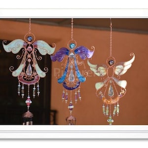 Glass Angel Wind Chimes Note Card, Angel Stationary, Blank Inside Card, Embossed Note Card, Giclee Print, Photo Card, All Occasion Card