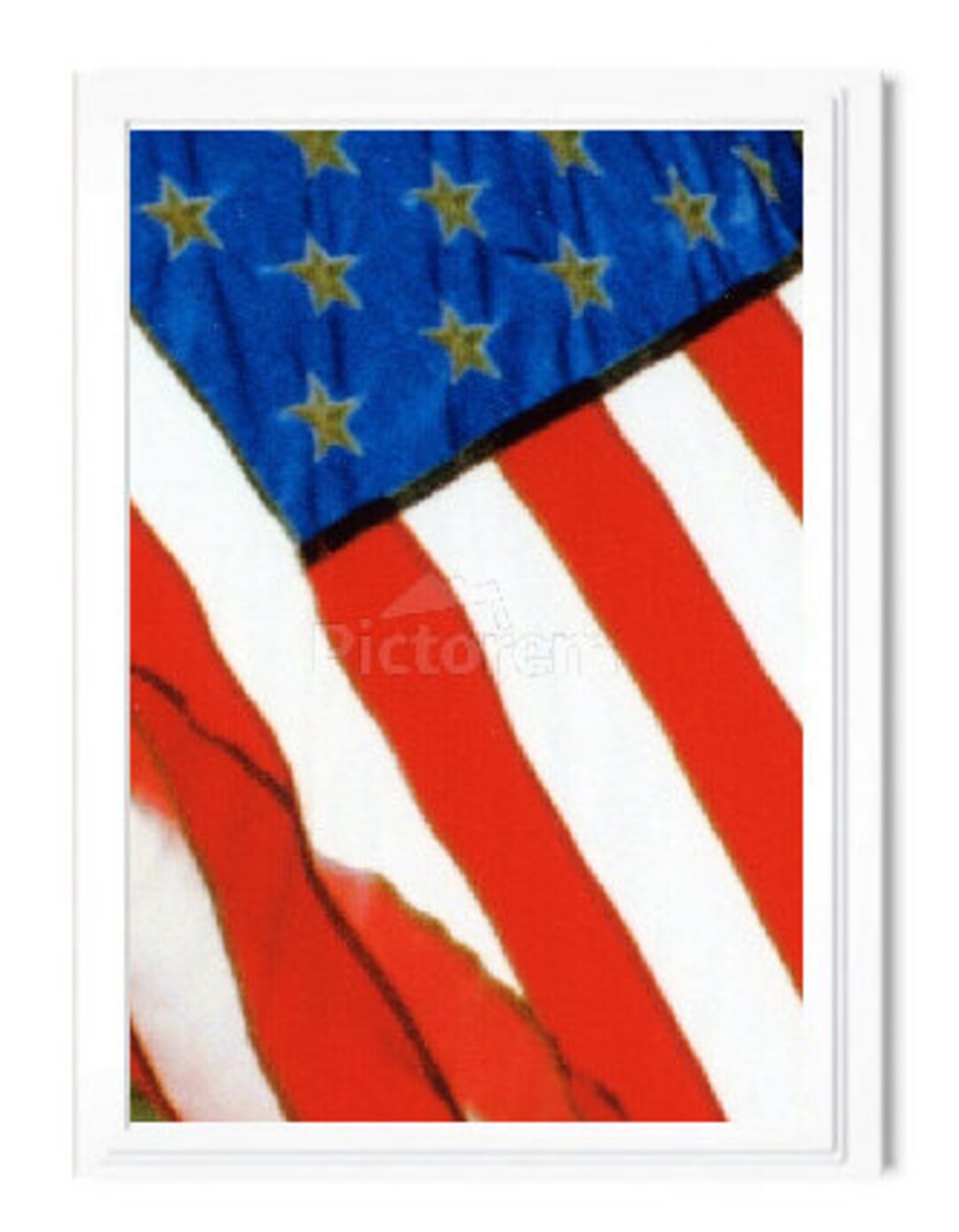 American Flag Note Card, Greeting Card, Blank Inside, Embossed, Photo ...